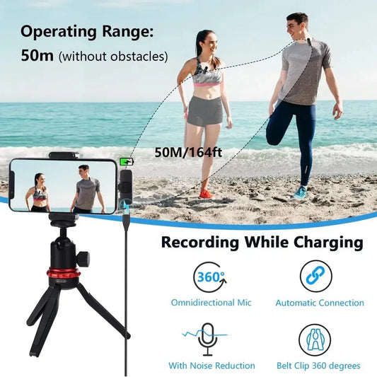 VocalPro Wireless Clip Mic - Universal Lavalier for Smart Devices & PCs