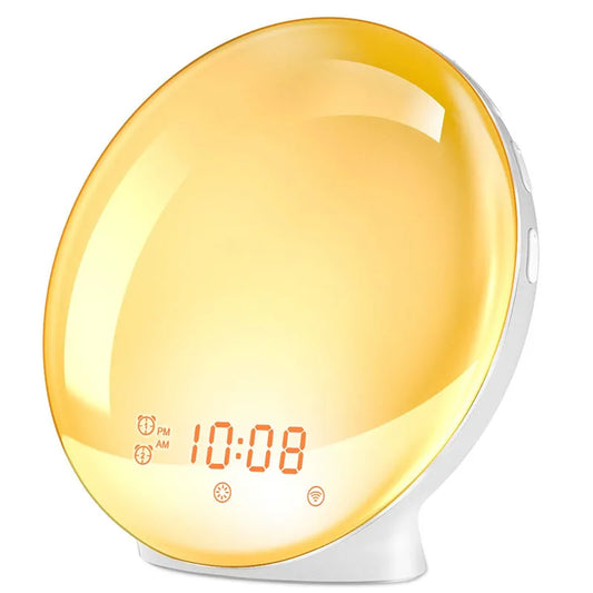 Sunrise Alarm Clock: Dual Alarms, Natural Sounds & 7-Color Light